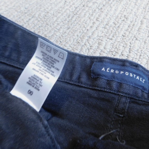 Aeropostale Black Denim Skirt 00 Distressed Jeans - Picture 5 of 8